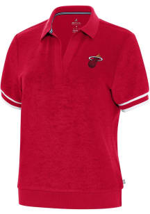 Antigua Miami Heat Womens Navy Blue Alternate Favorite Short Sleeve Polo Shirt