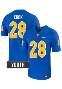 Justin Cook Pitt Panthers Youth Blue  NIL Name And Number Football Jersey