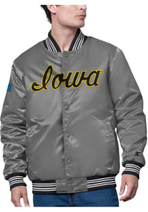 Starter Iowa Hawkeyes Mens Grey Big Ten Mascot Name Light Weight Jacket