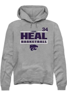 Tess Heal K-State Wildcats Mens Graphite NIL Stacked Box Player Hood