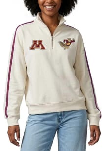 Minnesota Golden Gophers Womens White Varsity Qtr Zip