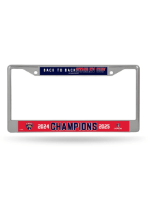 Florida Panthers 2025 Stanley Cup Champions Chrome License Plate Frame - Silver