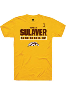 Reagan Sulaver Western Michigan Broncos Gold NIL Stacked Box Short Sleeve Player T Shirt