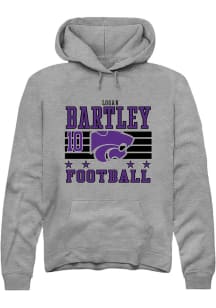 Logan Bartley K-State Wildcats Mens Grey Football NIL Striped Player Hood