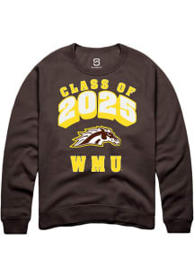 Summit Sportswear Western Michigan Broncos Mens Brown Class of 2025 Long Sleeve Crew Sweatshirt