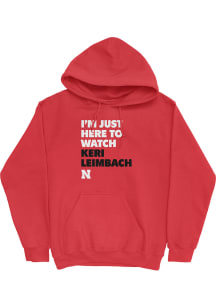 Keri Leimbach Nebraska Cornhuskers Mens Red Game Day Hoodie Player Hood