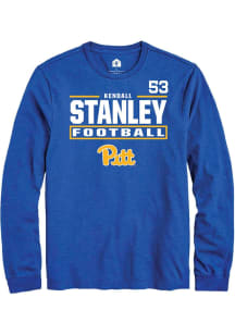 Kendall Stanley Pitt Panthers Blue Football NIL Stacked Box Long Sleeve Player T Shirt