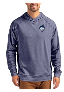 Cutter and Buck UConn Huskies Mens Navy Blue Adapt Knit Hood Long Sleeve Hoodie