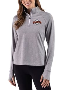 Cutter and Buck San Francisco Giants Womens Black Heather Cooperstown Adapt Qtr Zip