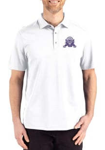 Cutter and Buck Northwestern Wildcats Mens White Vault Advantage Refresh Short Sleeve Polo