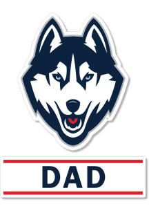 UConn Huskies 3 Inch Dad Auto Decal - Navy Blue