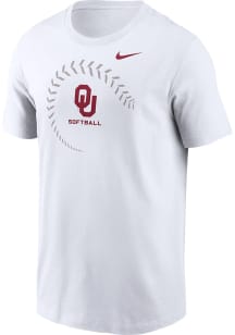 Nike Oklahoma Sooners White Always Scoring Softball Short Sleeve T Shirt