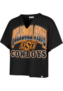 47 Oklahoma State Cowboys Womens Black Win Big Short Sleeve T-Shirt