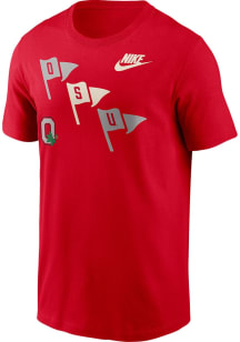 Nike Ohio State Buckeyes Red Legacy Flags Short Sleeve T Shirt
