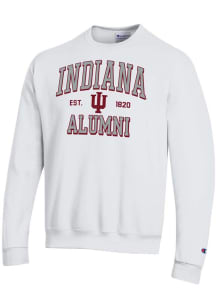 Champion Indiana Hoosiers Mens White Est Alumni Powerblend Long Sleeve Crew Sweatshirt