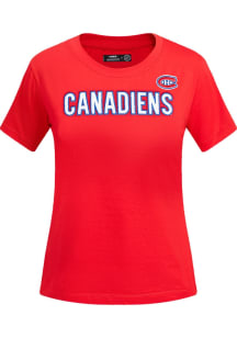 Pro Standard Montreal Canadiens Womens Red Classic Chenille Short Sleeve T-Shirt
