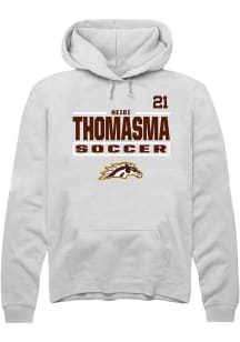 Heidi Thomasma Western Michigan Broncos Mens White NIL Stacked Box Player Hood