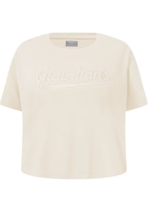 Pro Standard Cleveland Guardians Girls White Embroidered Team Wordmark Short Sleeve Fashion T-Shir..