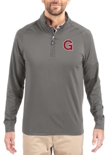 Cutter and Buck Gonzaga Bulldogs Mens Graphite Vault Adapt Eco Knit Long Sleeve Qtr Zip Pullover