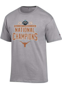 Champion Texas Longhorns Grey Men's Swim & Dive National Champs 2026 Jersey Short Sleeve T Shirt