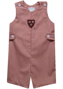 Vive La Fete Harvard Crimson Baby Crimson Gingham Overalls