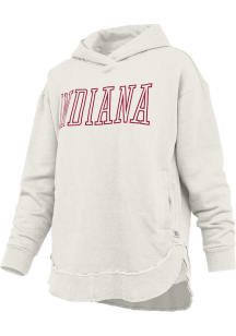 Pressbox Indiana Hoosiers Womens Oatmeal Super Block Hooded Sweatshirt