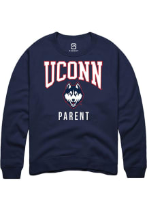 Summit Sportswear UConn Huskies Mens Navy Blue Parent Long Sleeve Crew Sweatshirt