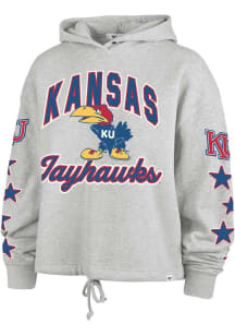 47 Kansas Jayhawks Womens Ash Starry Eyed Hooded Sweatshirt