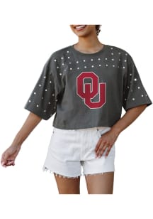 Gameday Couture Oklahoma Sooners Womens Charcoal Making Moves Short Sleeve T-Shirt