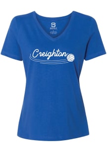 Summit Sportswear Creighton Bluejays Womens Blue Volleyball Shine Short Sleeve T-Shirt
