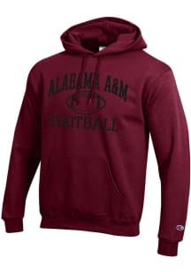 Champion Alabama A&M Bulldogs Mens Maroon Football Football Powerblend Long Sleeve Hoodie