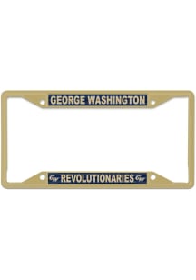 George Washington Revolutionaries Color Metal License Plate Frame - Gold