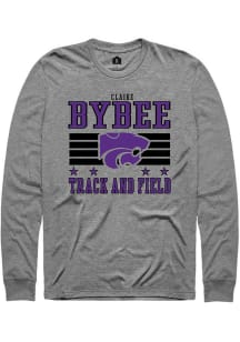 Claire Bybee K-State Wildcats Grey NIL Striped Long Sleeve Player T Shirt