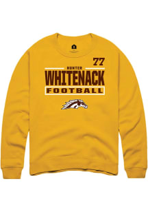 Hunter Whitenack Western Michigan Broncos Mens Gold Football NIL Stacked Box Player Crew