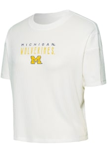 Concepts Sport Michigan Wolverines Womens White Flowy Short Sleeve T-Shirt