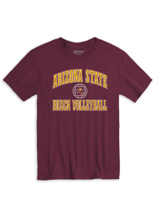 Arizona State Sun Devils Maroon Number One Beach Volleyball Short Sleeve T Shirt