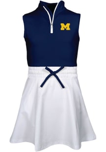 Michigan Wolverines Toddler Girls Blue Calla Short Sleeve Dress