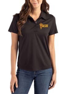 Cutter and Buck Arizona State Sun Devils Womens Black Coastline Eco Short Sleeve Polo Shirt