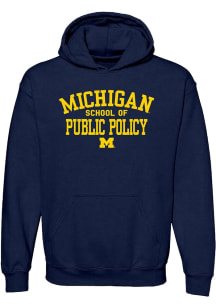 Michigan Wolverines Mens Navy Blue Ford School of Public Policy Long Sleeve Hoodie