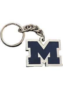 Michigan Wolverines Pewter Die Cut Mascot Keychain - Silver