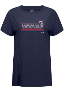 Levelwear Washington Nationals Womens Navy Blue Influx Breaker Short Sleeve T-Shirt