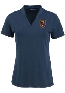 Cutter and Buck Real Salt Lake Womens Navy Blue Forge Short Sleeve T-Shirt