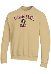 Champion Florida State Seminoles Mens Gold Arch Logo Dad Powerblend Long Sleeve Crew Sweatshirt