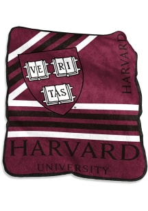 Harvard Crimson Stripe Raschel Throw Blanket - Maroon
