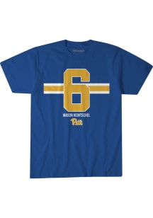 Mason Heintschel Pitt Panthers Blue Name Number Stripe Short Sleeve Fashion Player T Shirt