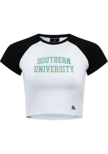 Hype and Vice Southern University Jaguars Womens Black Homerun Short Sleeve T-Shirt