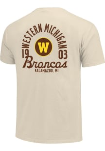 Western Michigan Broncos Ivory Mascot Overlay Short Sleeve T Shirt