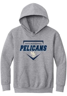 Summit Sportswear Myrtle Beach Pelicans Youth Grey Homeplate Long Sleeve Hoodie