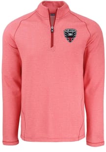 Cutter and Buck DC United Mens Red Pehastin Long Sleeve Qtr Zip Pullover