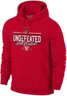 Miami RedHawks Mens Red 2026 Men's Basketball Undefeated Regular Season Long Sleeve Hoodie